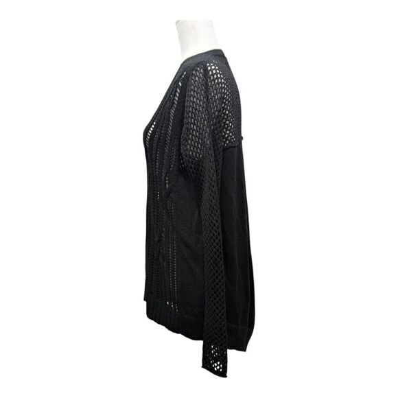 Tess Giberson Anthropologie Wool Blend Open Weave Crochet Cable Knit Sweater, M - Picture 2 of 6